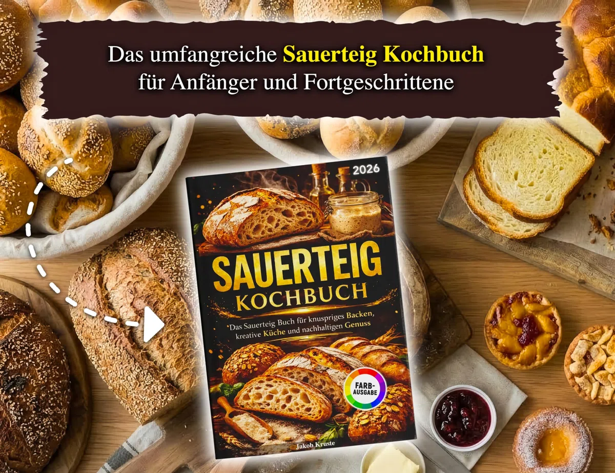 Sauerteig Kochbuch: Das Sauerteig Buch für knuspriges Backen, kreative Küche und nachhaltigen Genuss | Vollbebildert