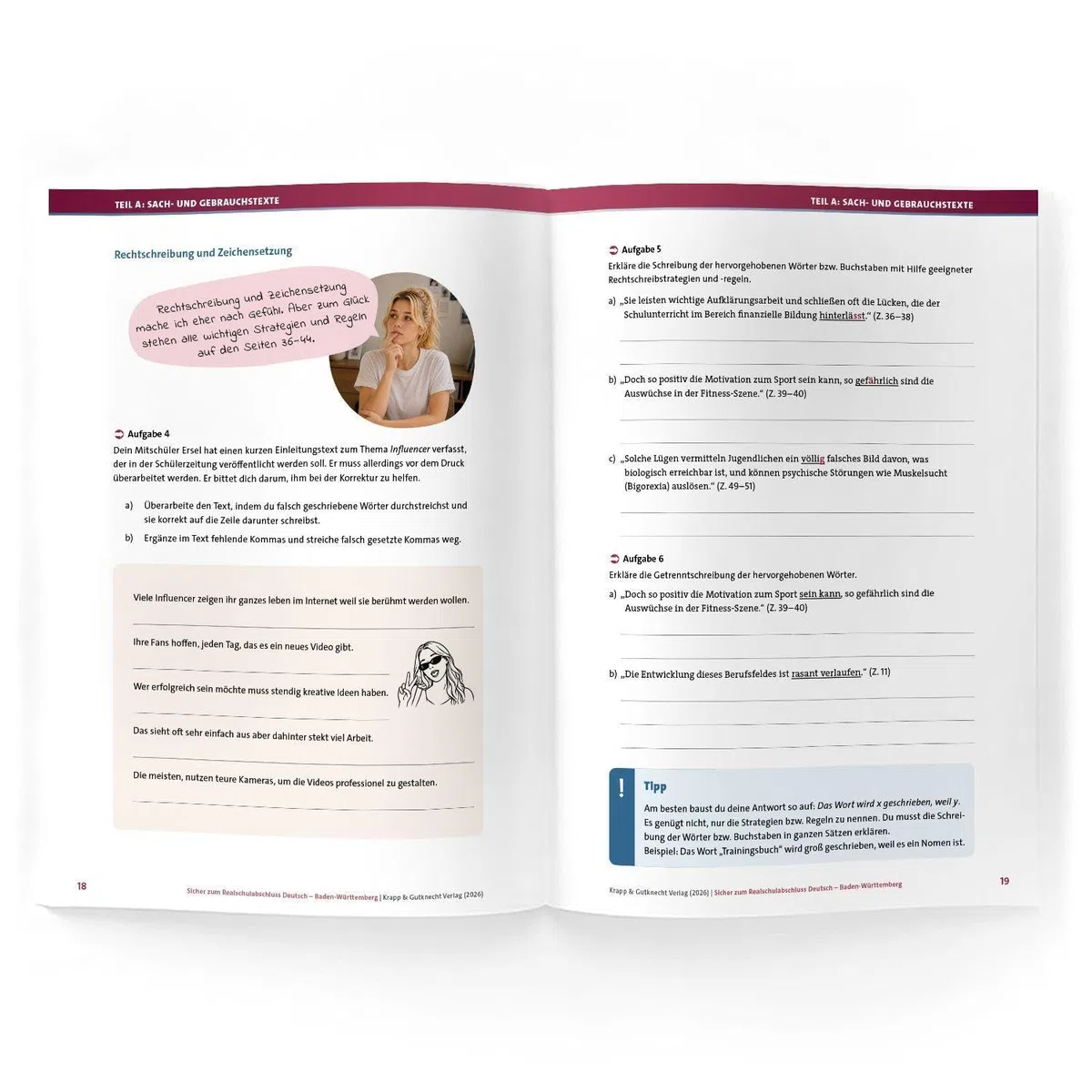 Sicher zum Realschulabschluss Deutsch Baden-Württemberg neues Prüfungsformat 2027: Trainingsbuch mit Lösungen, Arbeitsheft, Prüfungsvorbereitung, Lernmittel (Prüfungsvorbereitung: Baden-Württemberg)