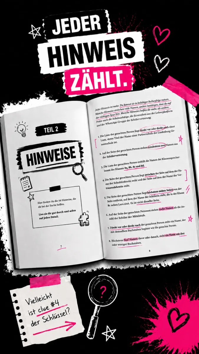 Wer hat Sarahs Crush geleakt? Das mysteriöse Rätselbuch für clevere Teenager: Kombiniere knifflige Hinweise und löse den geheimen Fall | Kreatives Geschenk für Mädchen ab 12 Jahren