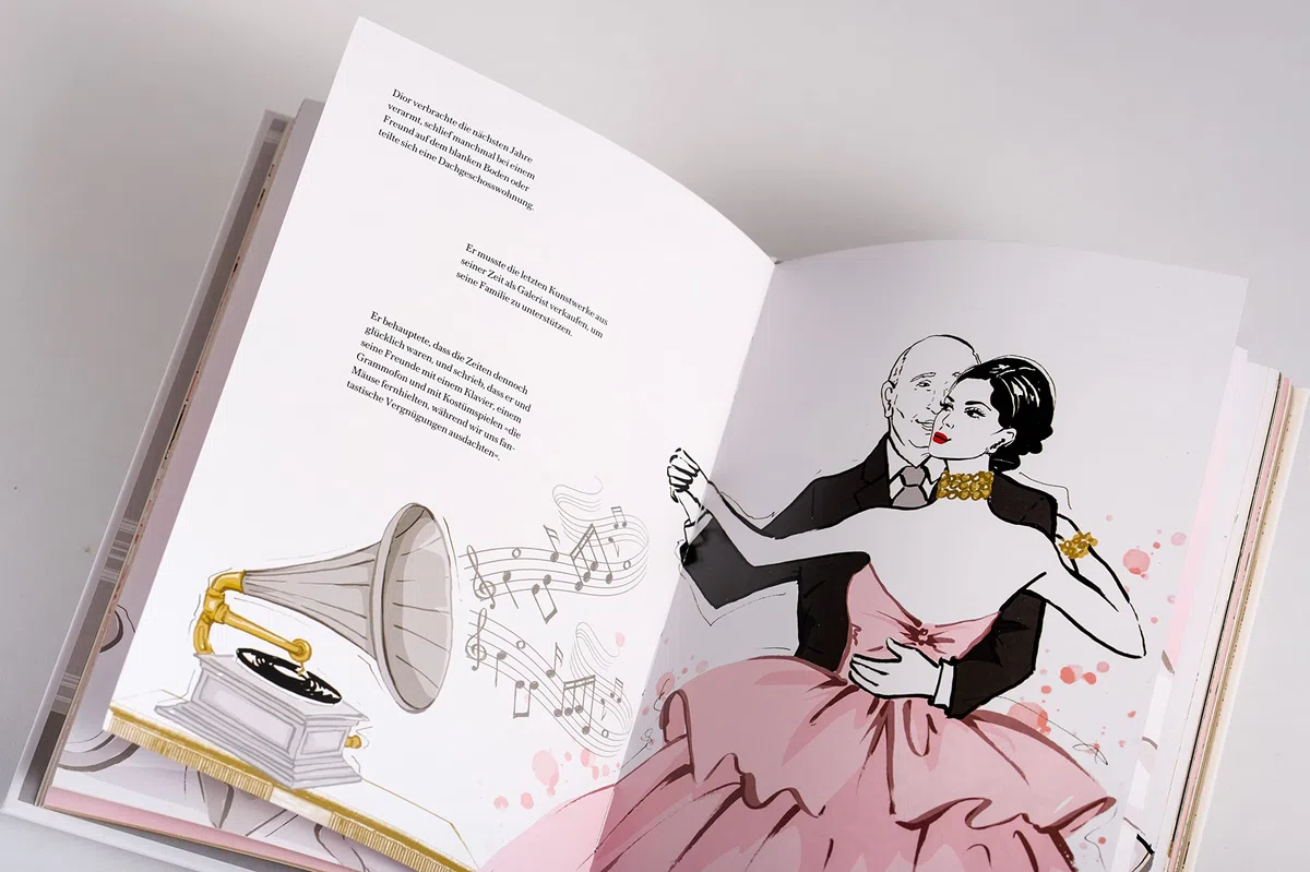 Christian Dior: Die stilvolle Welt des Modeschöpfers. Mit Goldschnitt und Goldfolienprägung (Megan Hess: Bewegte Leben aus der Modewelt, Band 2)