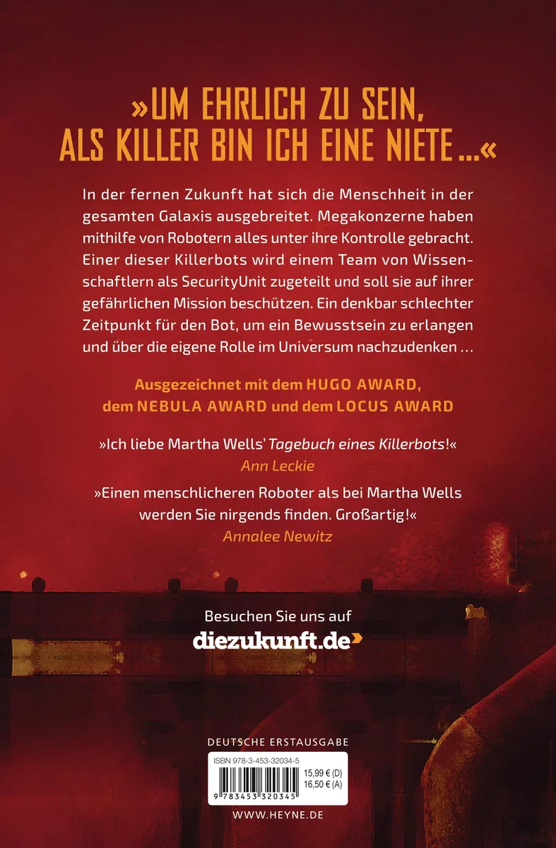 Tagebuch eines Killerbots: Die Vorlage zum TV-Serienhit MURDERBOT auf Apple TV+. Roman (Killerbot-Reihe, Band 1)