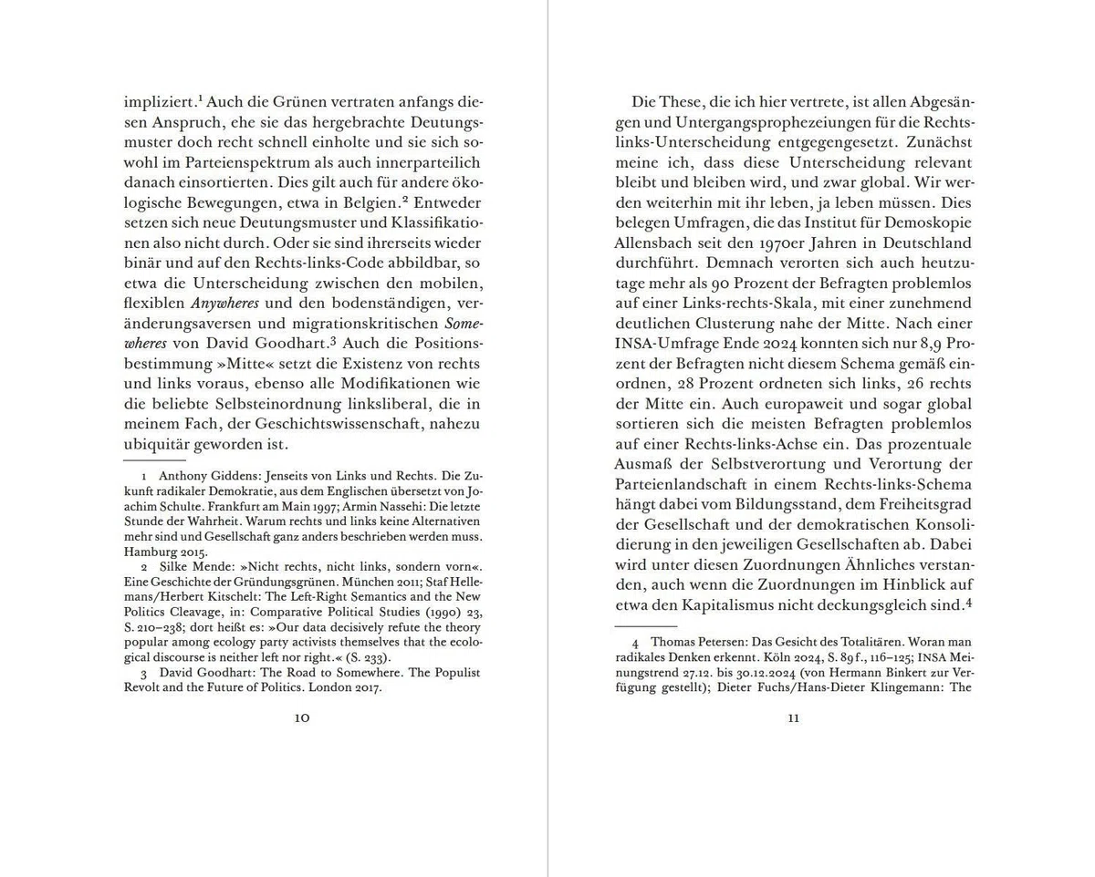 Rechts und links: Zur Karriere einer folgenreichen Unterscheidung in Geschichte und Gegenwart (zu Klampen Essays)