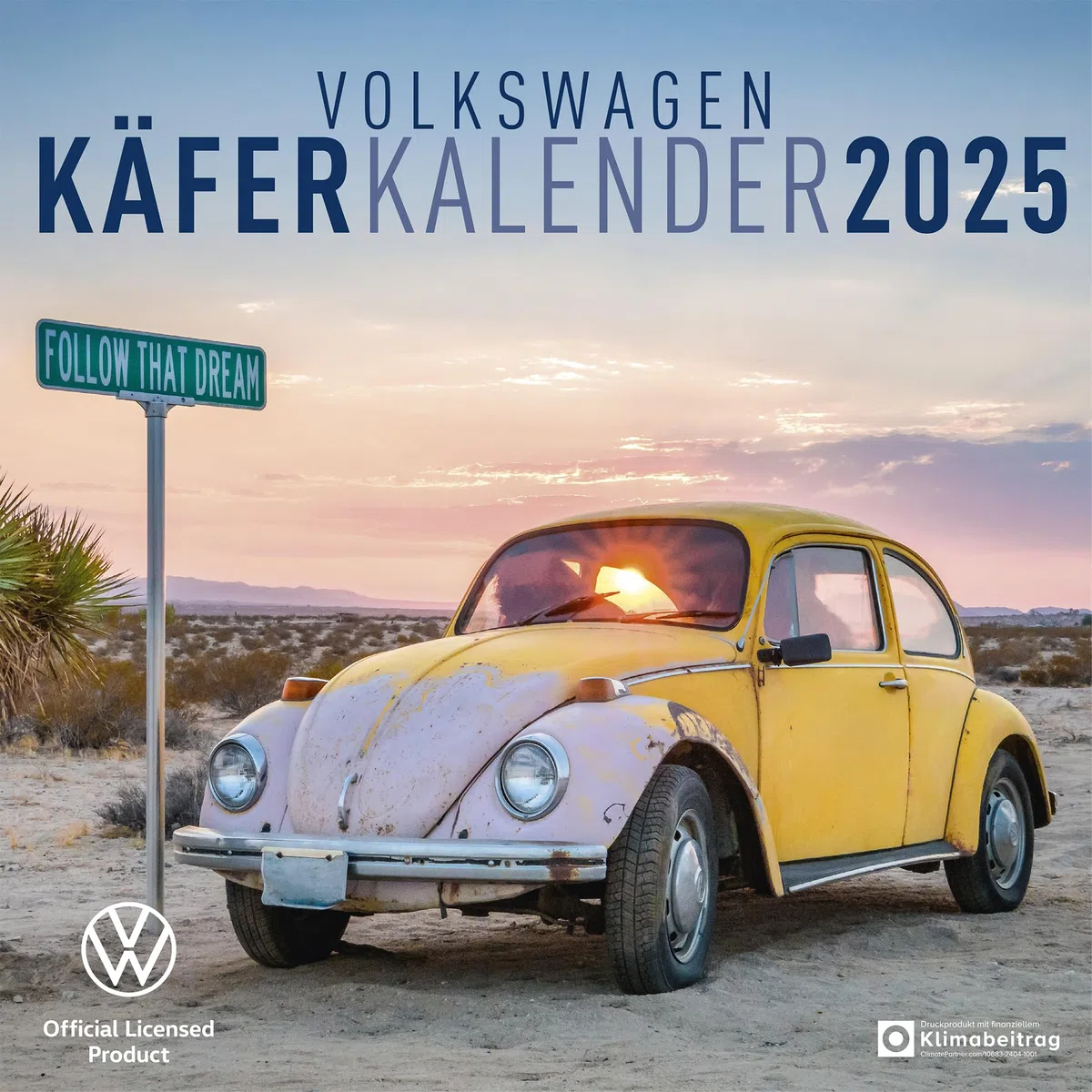 Volkswagen Käfer Kalender 2025 Broschürenkalender, 30x30cm, Kalender mit verschiedensten Abbildungen vom VW Käfer, mit Bucket List und internationalen Feiertaqgem, mit Aufhänger