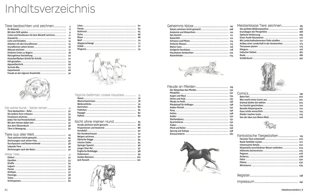 Die Kunst des Zeichnens - Tiere: Die große Zeichenschule: praxisnah & gut erklärt