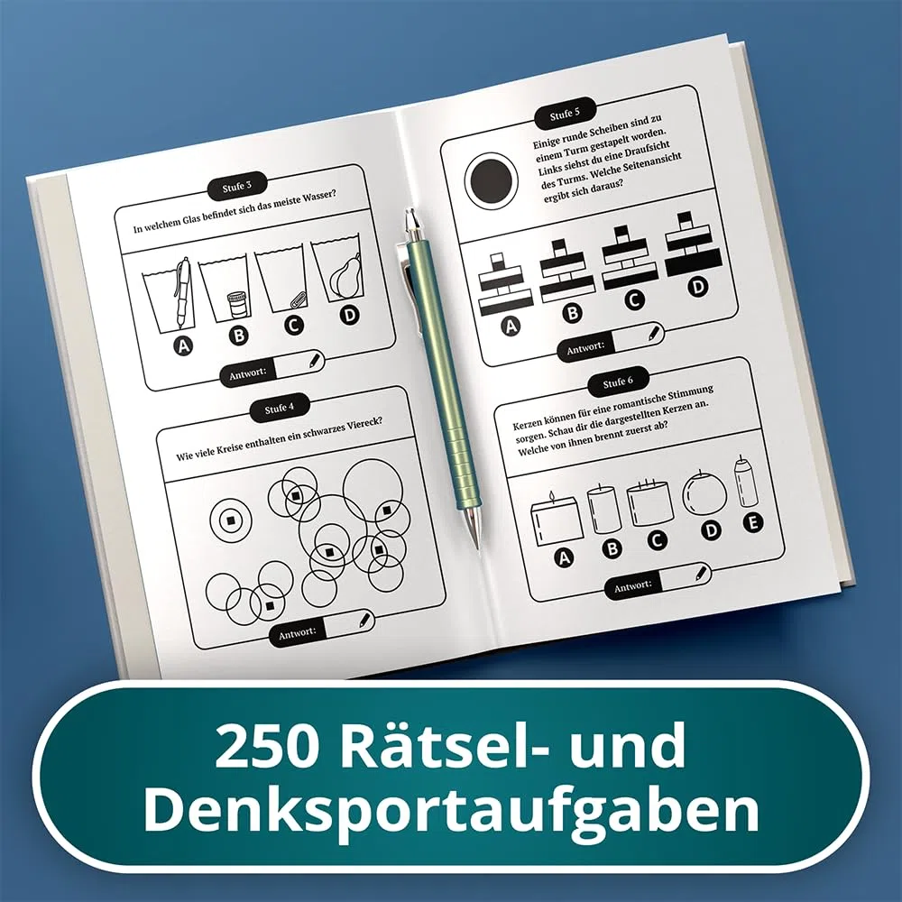 Schlau wie 1% – Das IQ-Quiz: 250 knifflige Rätsel, Logiktests & Denksport-Aufgaben in einem Rätselbuch