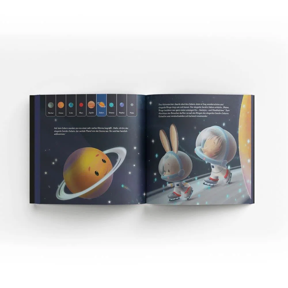 Astroninchen greift nach den Sternen! Das Weltraum-Abenteuer des pelzigsten Astronauten der Welt. Ein Kaninchen nimmt die geheimnisvollen Planeten unter die Lupe. Astronomie-Kinderbuch ab 3 Jahren.