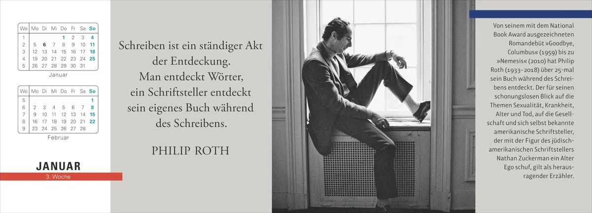 Der literarische Tischplaner 2026 - Wochenkalender mit Zitaten und Biografien ausgewählter Autorinnen und Autoren: Terminkalender zum Aufstellen mit ... Schriftsteller und Autorinnen. 29,9 x 11,1 cm