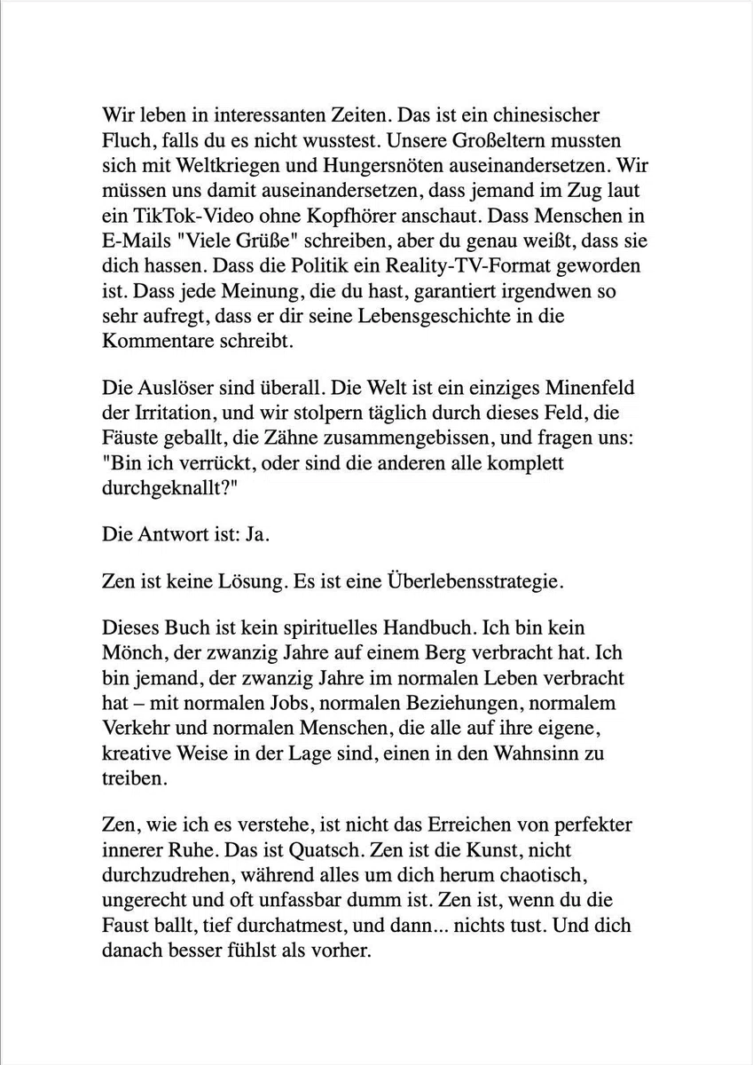 ZEN UND DIE KUNST, DEN LEUTEN NICHT AUF DIE SCHNAUZE ZU HAUEN: Emotionale Selbstkontrolle für Fortgeschrittene