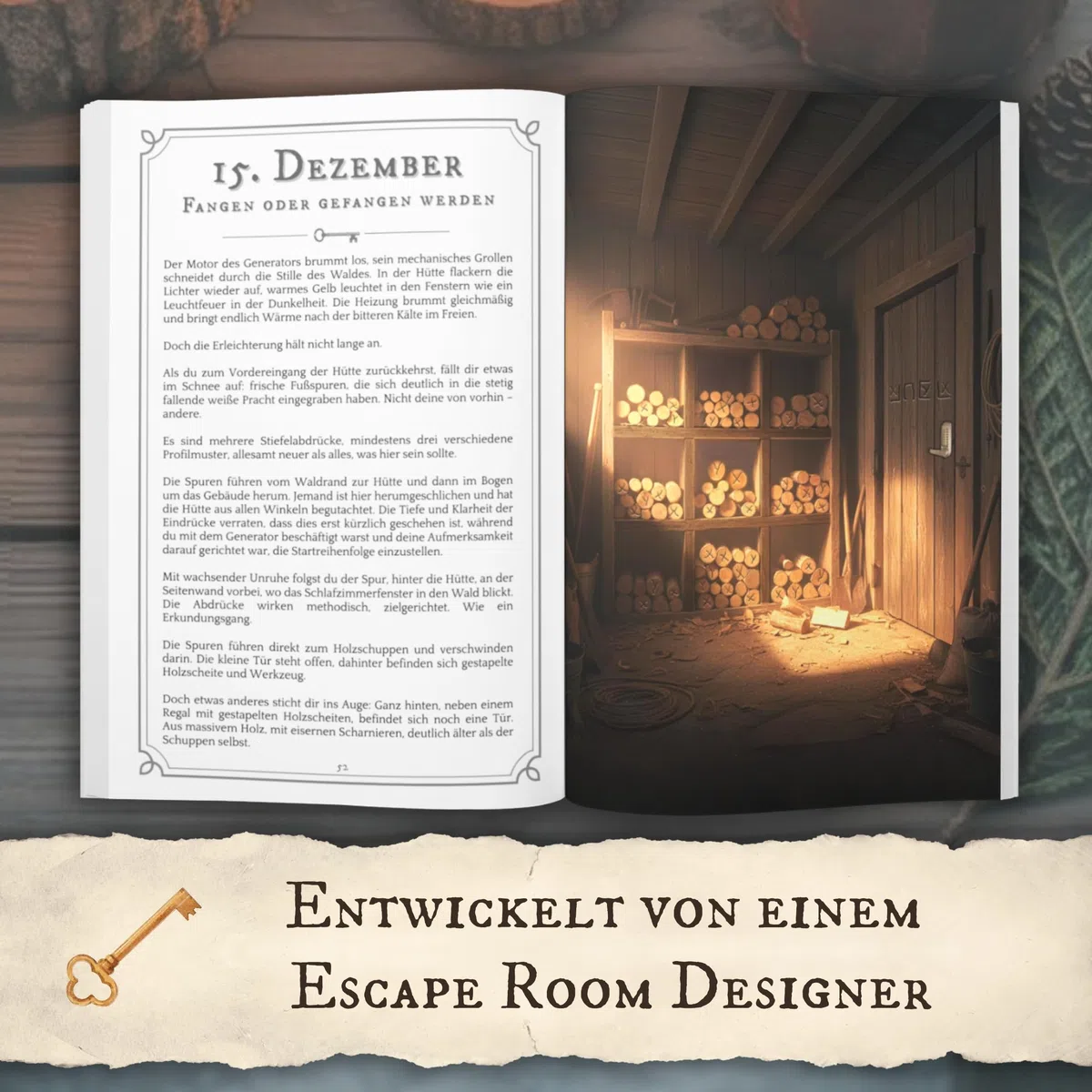 Escape Room Adventskalender: Das Geheimnis der Nebelforst-Hütte: Knacke die 24 Rätsel und entkomme rechtzeitig vor Weihnachten | Der Rätsel Adventskalender für Erwachsene und Teenager