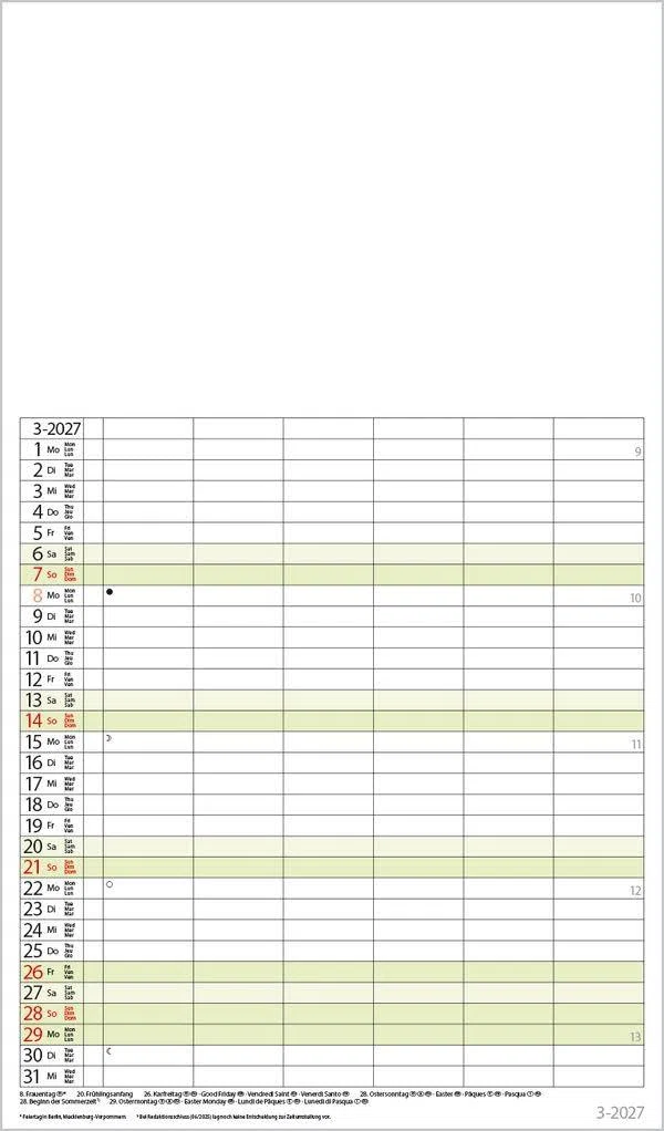 FMB Familienplaner XL 2027: Familienplaner mit 6 Spalten als Fotokalender zum Selbstgestalten. Familienkalender mit Ferienterminen und festem Bastelpapier.