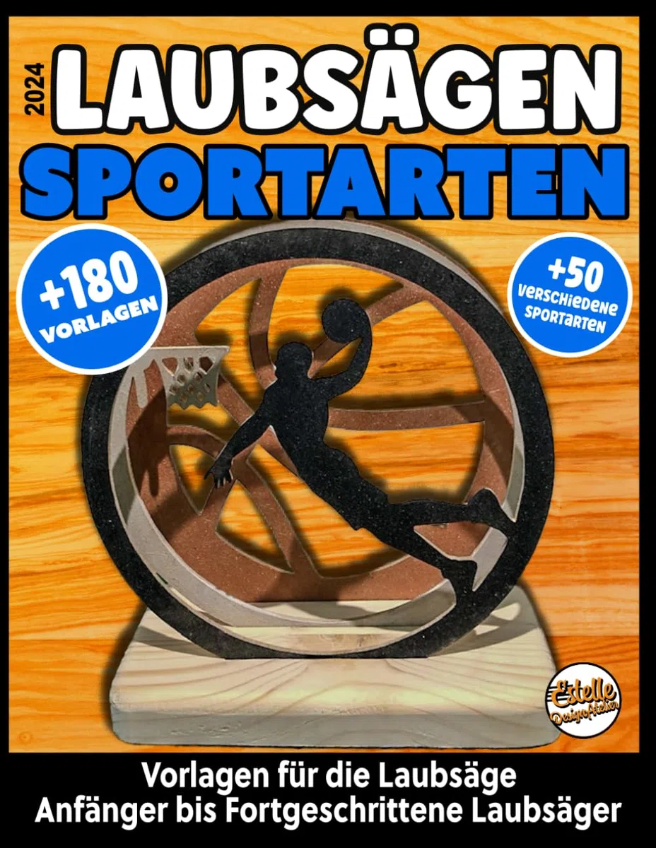 2024 Laubsägen Sportarten, +180 vorlagen, + 50 verschiedene Sportarten: Vorlagen für die Laubsäge, Anfänger bis fortgeschrittene Laubsäger