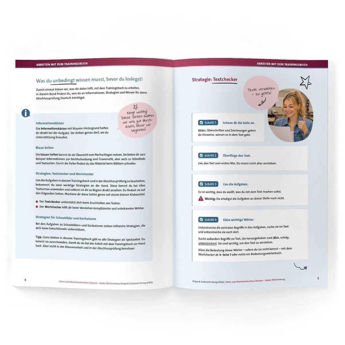 Sicher zum Realschulabschluss Deutsch Baden-Württemberg neues Prüfungsformat 2027: Trainingsbuch mit Lösungen, Arbeitsheft, Prüfungsvorbereitung, Lernmittel (Prüfungsvorbereitung: Baden-Württemberg)