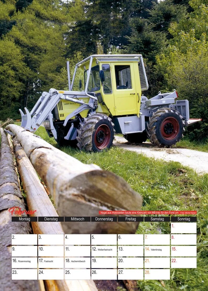Der MB-trac Kalender 2026 (Monatskalender)