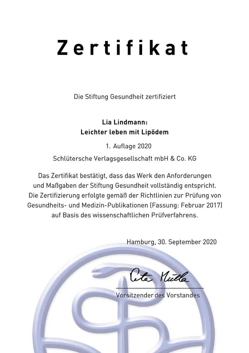 Leichter leben mit Lipödem. Lebensstil verändern, Schmerzen lindern. Das bewährte Selbsthilfe-Programm. Mein Weg zu 40 kg weniger Gewicht und mehr Mobilität. Zertifiziert von der Stiftung Gesundheit