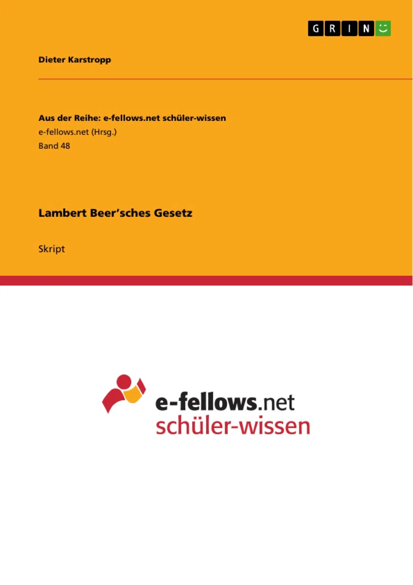 Lambert Beer'sches Gesetz: Skript