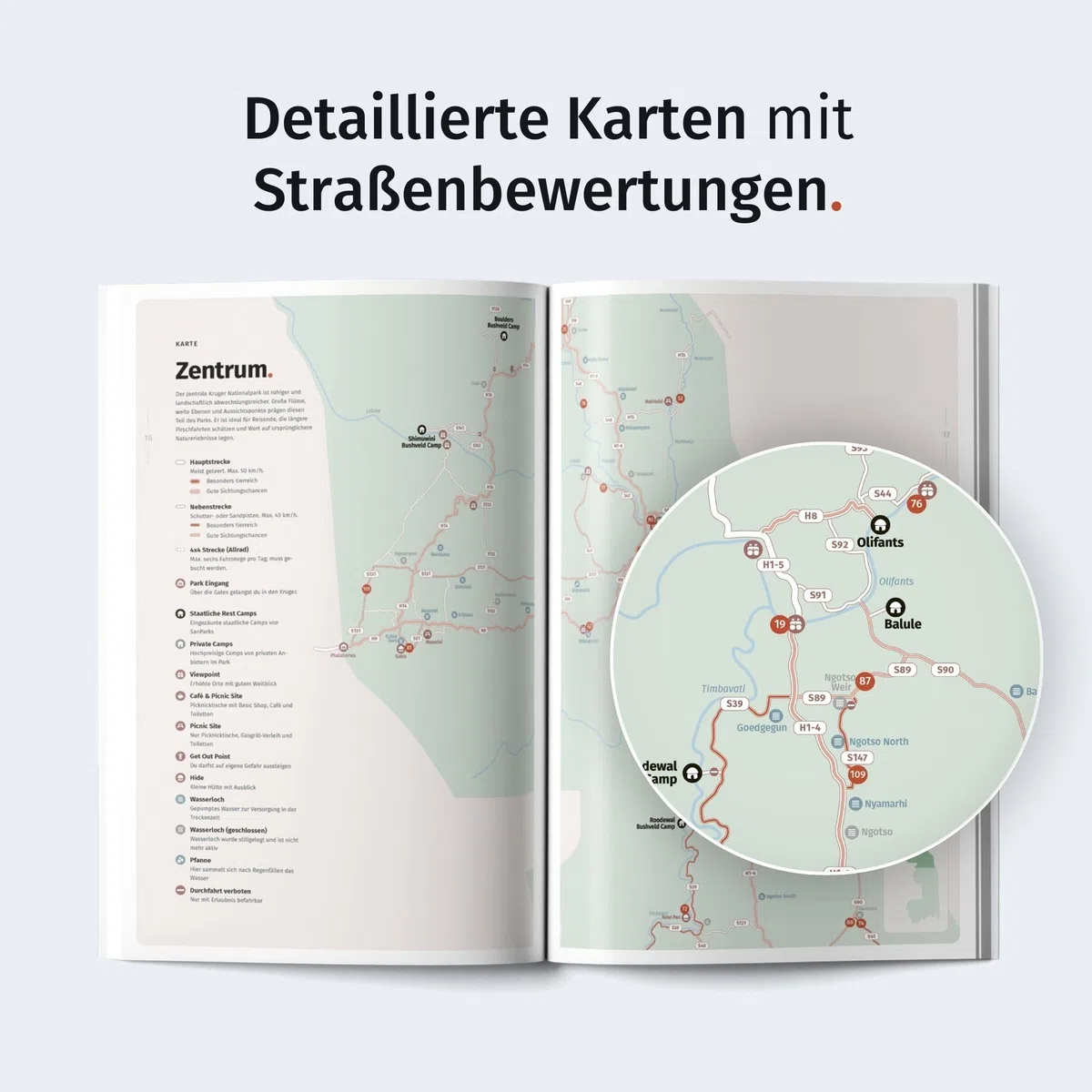 WILDFUL STORIES Kruger Park Guide: Detaillierte Parkkarten für Selbstfahrer mit Streckenbewertungen und konkreten Spots für unvergessliche Safaris (inkl. App) (Park Guides)