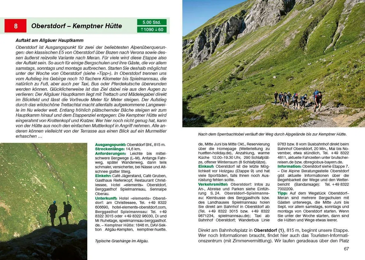 Alpenüberquerung Fernwanderweg E5, Rother Wanderführer: 31 Etappen von Konstanz über Oberstdorf und Meran/Bozen nach Verona. Mit GPS-Tracks