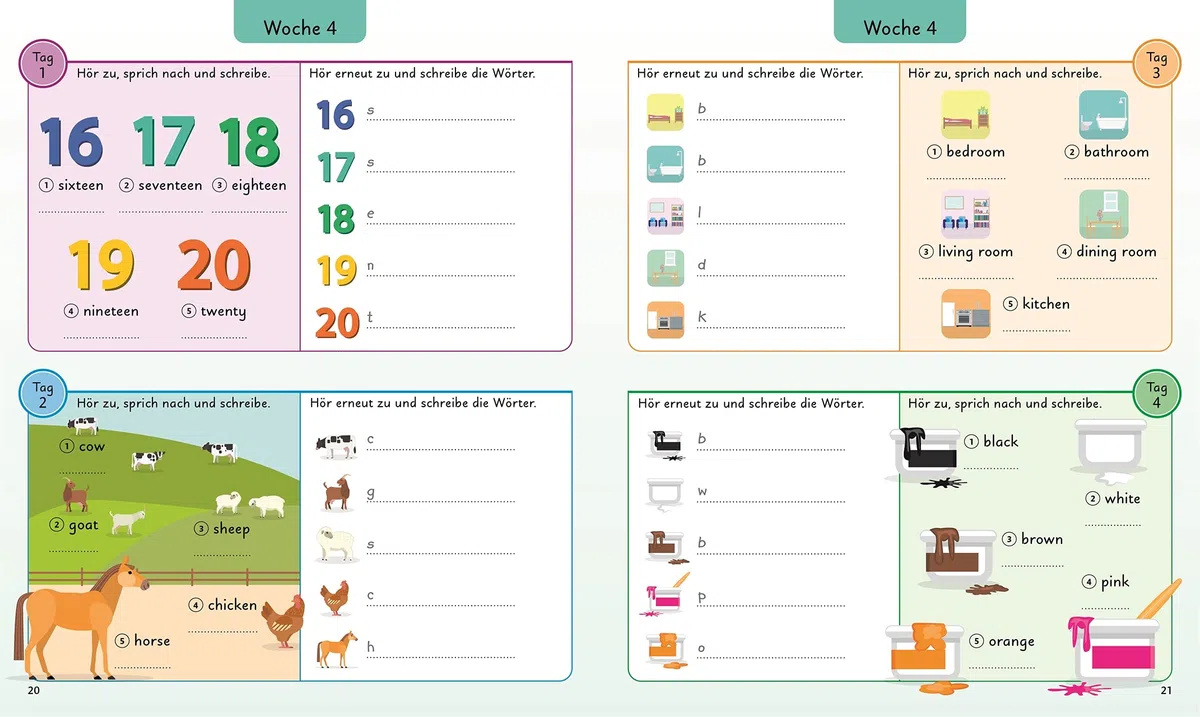 Englisch für clevere Kids - 5 Wörter am Tag: 1000 englische Wörter lernen und üben. Mit kostenlosen Audio-Daten (App und Online)