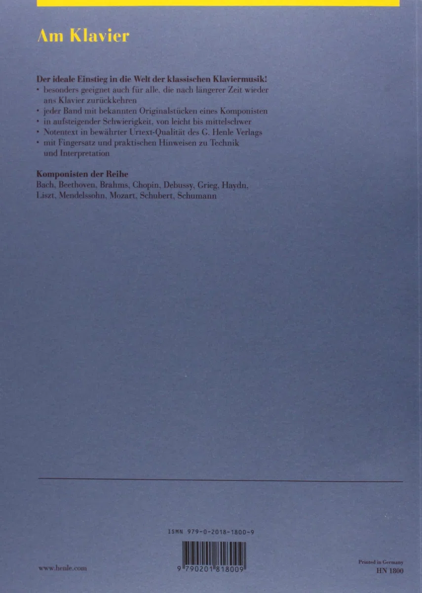 Am Klavier - Mozart: 15 bekannte Originalstücke: Besetzung: Klavier zu zwei Händen (G. Henle Urtext-Ausgabe)