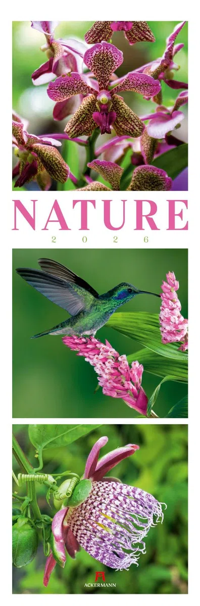 Nature Triplet-Kalender 2026 | Stilvoller Natur-Kalender im schlanken Hochformat (33x100 cm) | Triplet-Fotografie im Premium-Format