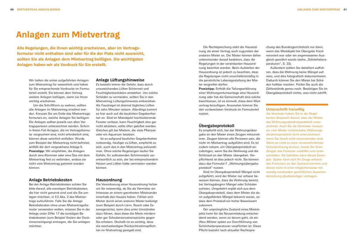 Das Vermieter-Set - Ratgeber für private Vermieter, Rechtsverbindliche Formulare von Anfang bis zur Beendigung des Mietverhältnisses: Mietverträge, Nebenkostenabrechnung, Übergabeprotokoll, Kündigung