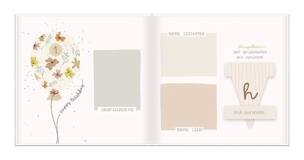 Baby-Album mit Stickerei Mein erstes Jahr: Babyalbum
