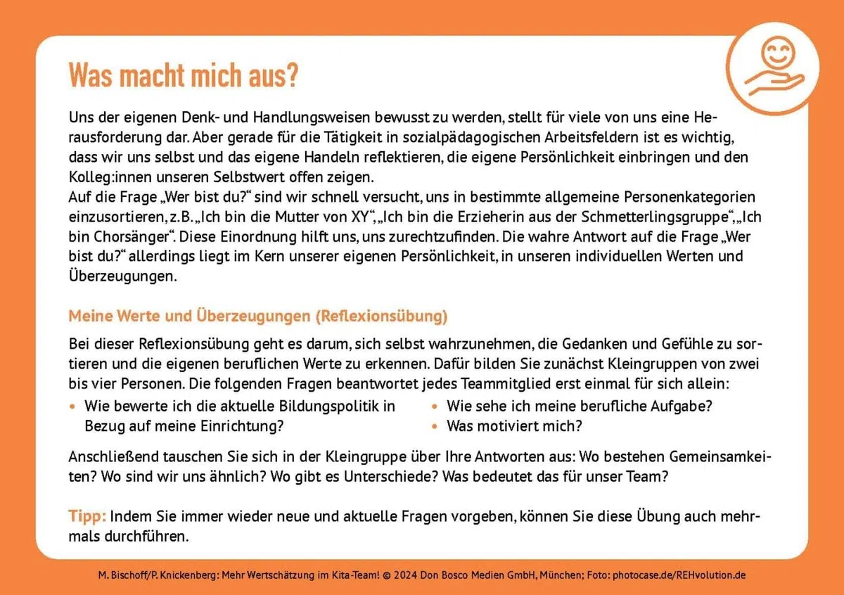 Mehr Wertschätzung im Kita-Team!: 48 Bildkarten mit Übungen und Praxisimpulsen für Erzieher:innen. Kommunikation verbessern, Beziehungen stärken. ... Teamentwicklung & Qualitätsmanagement)