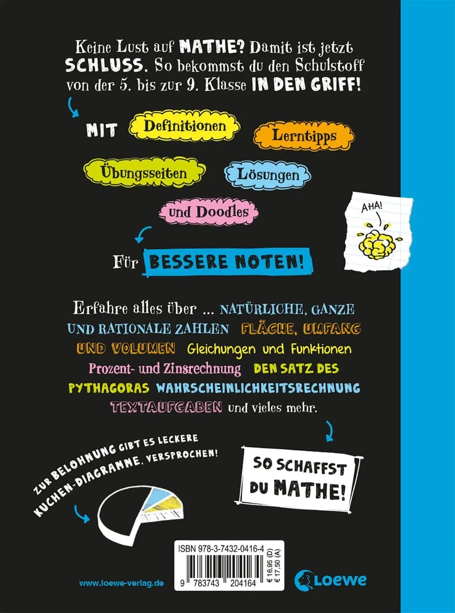 Big Fat Notebook - Alles, was du für Mathe brauchst: Das geballte Wissen von der 5. bis zur 9. Klasse - Nachhilfe für Mathematik, Geometrie und vieles mehr