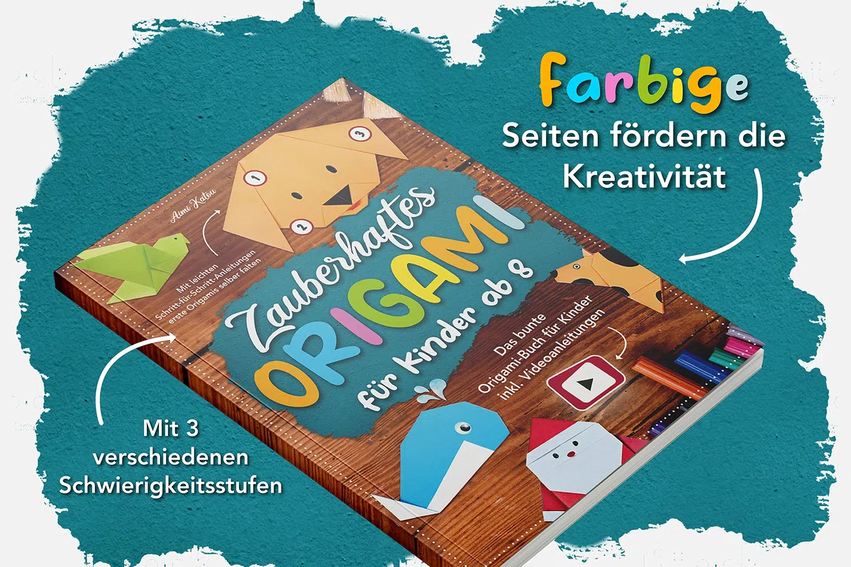 Zauberhaftes Origami für Kinder ab 8: Mit leichten Schritt-für-Schritt Anleitungen erste Origamis selber falten. Das bunte Origami Buch für Kinder inkl. Videoanleitungen.