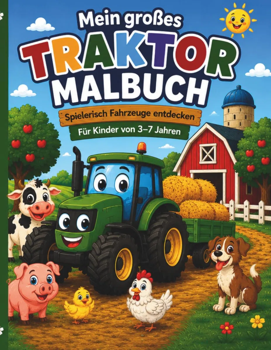 Mein großes Traktor Malbuch: Spielerisch Fahrzeuge entdecken | Für Kinder von 3–7 Jahren (Dampfis Malspaß)