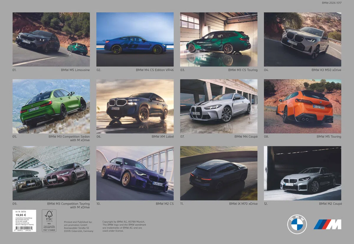 BMW M Wandkalender 2026