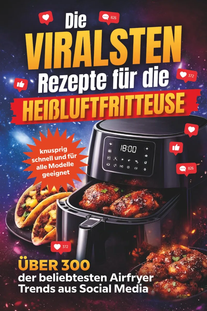 Die viralsten Rezepte für die Heißluftfritteuse – Über 300 der beliebtesten Airfryer-Trends aus Social Media – knusprig, schnell und für alle Modelle geeignet