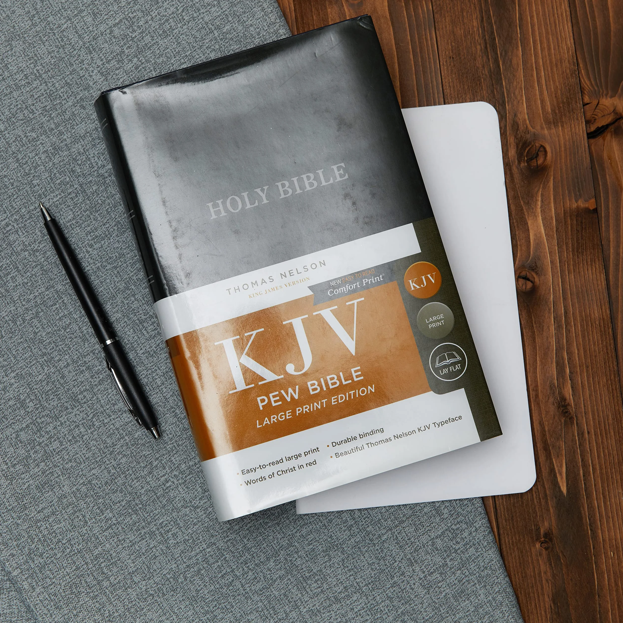 KJV, Pew Bible, Large Print, Hardcover, Black, Red Letter, Comfort Print: Holy Bible, King James Version