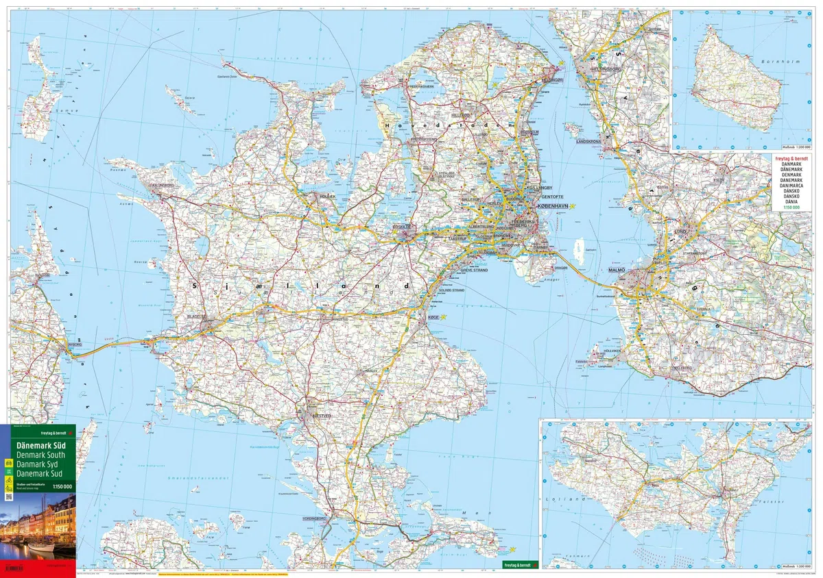Dänemark Nord und Süd, Autokarten Set 1:150.000: 2 Blätter in Kunststoff-Hülle mit Infoguide und Top Tips