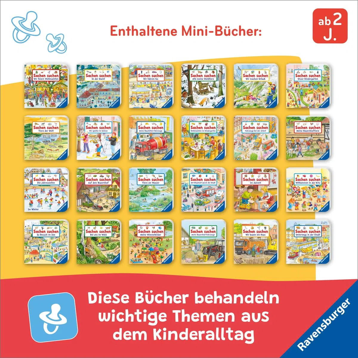 Mein großer Sachen suchen Adventskalender, dekorativer Aufstellkalender ab 2 Jahren: Mit 24 Pappbilderbüchern