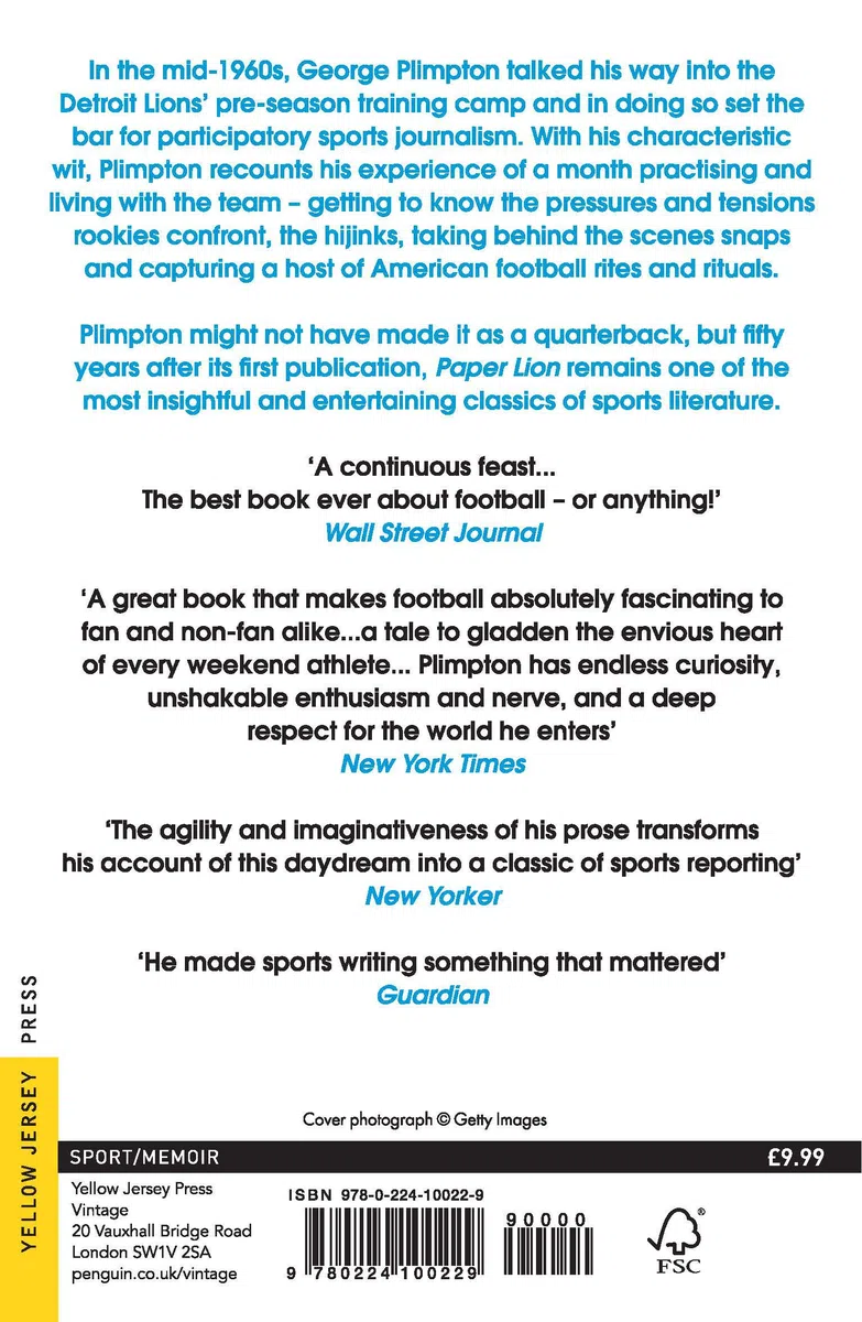 Paper Lion: Confessions of a last-string quarterback