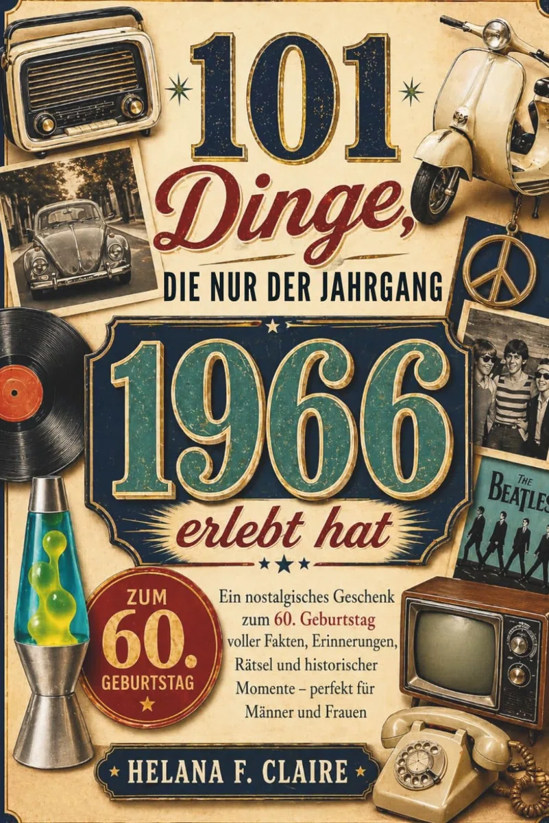 101 Dinge, die nur der Jahrgang 1966 erlebt hat: Ein nostalgisches Geschenk zum 60. Geburtstag voller Fakten, Erinnerungen, Rätsel und historischer Momente – perfekt für Männer und Frauen