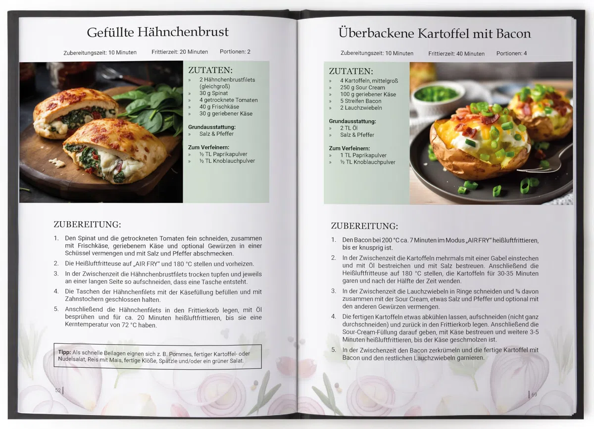 XXL Ninja Airfryer Kochbuch Premium [FARBAUSGABE]: Vielfältige Rezeptideen für jeden Anlass - wenig Fett, viel Geschmack | kompatibel mit allen Modellen: Dual Zone & Co. | Heißluftfritteuse Rezeptbuch