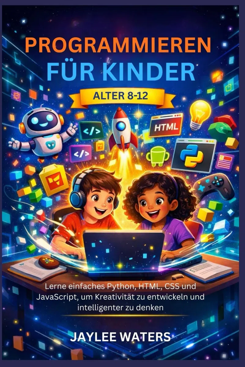 PROGRAMMIEREN FÜR KINDER ALTER 8-12: Lerne einfaches Python, HTML, CSS und JavaScript, um Kreativität zu entwickeln und intelligenter zu denken