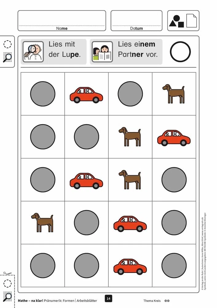 Mathe - na klar! Pränumerik: Formen: Differenzierte Arbeitsblätter zur systematischen Förderung. Mit METACOM-Symbolen (Sonderpädagogische Förderung - Geistige Entwicklung)