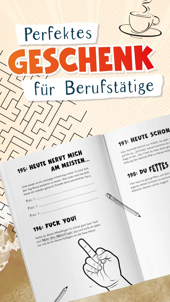 365 Wege, deine Kollegen nicht umzubringen: das lustige Mitmachbuch zum Stressabbau mit Witzen, Rätseln und kreativen Aufgaben fürs Büro | ideales Geschenk für Kolleg*innen