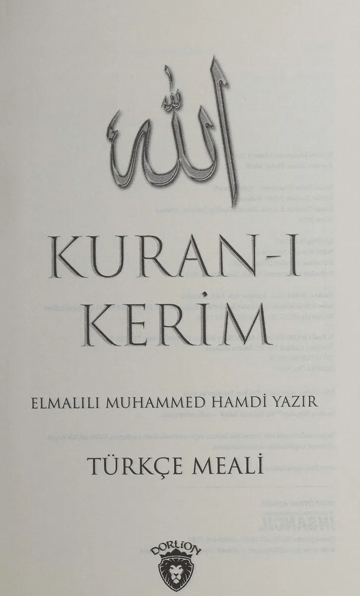 Kuran-i Kerim Türkce Meali
