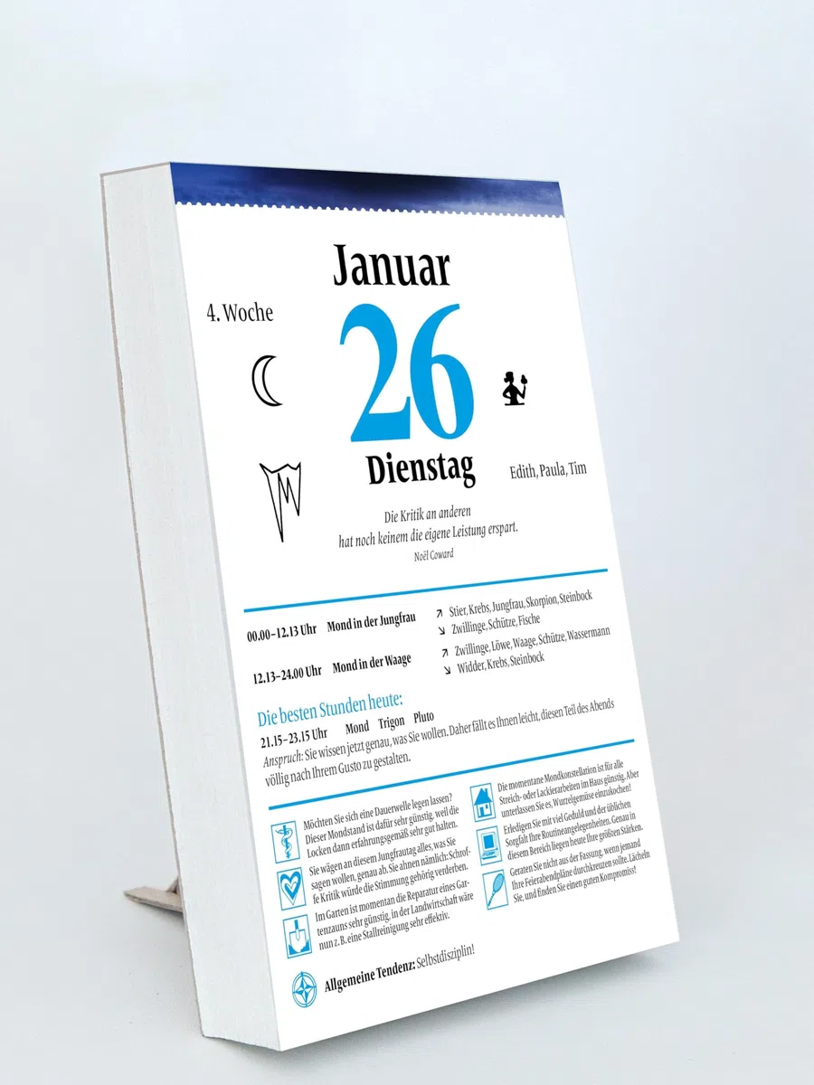 Mondkalender für jeden Tag 2027: Tages-Abreißkalender – perforierte Seiten – zum Aufstellen oder Aufhängen – 13,0 x 18,5 cm