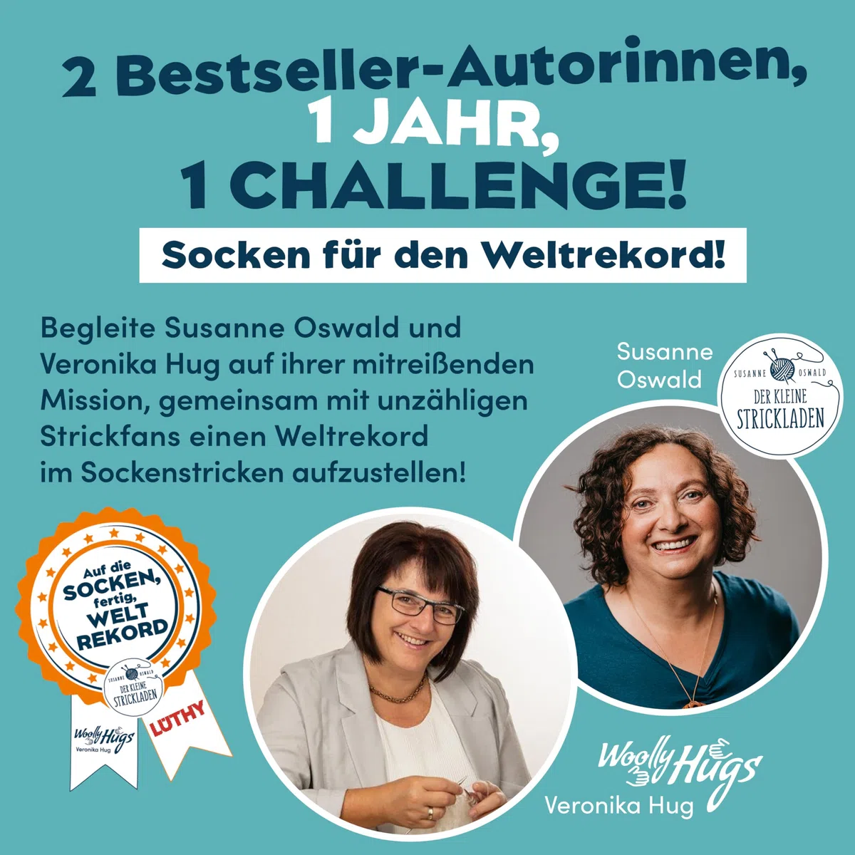 Auf die Socken, fertig, Weltrekord!: Das Sockenstrickbuch - Strick mit bis zum Weltrekord