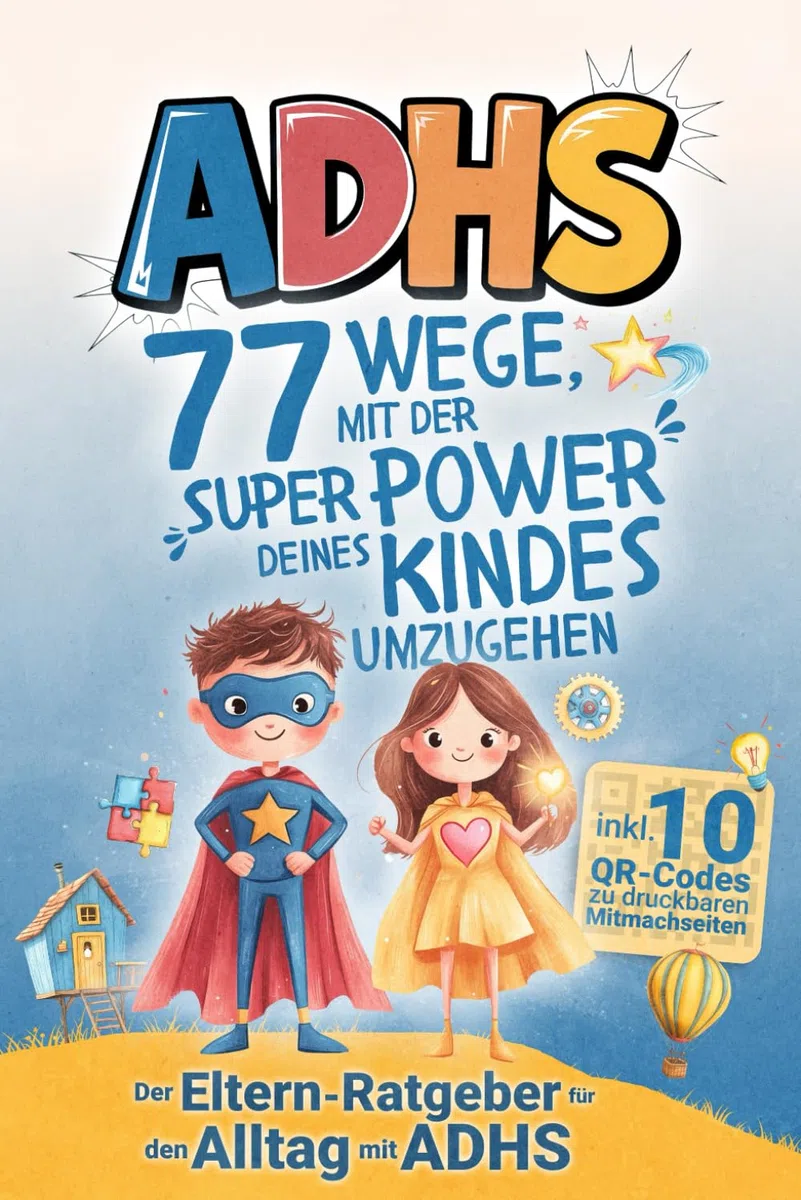 ADHS – 77 Wege, mit der Superpower deines Kindes umzugehen: Der Eltern-Ratgeber für den Alltag mit ADHS – inkl. 10 QR-Codes zu druckbaren Mitmachseiten