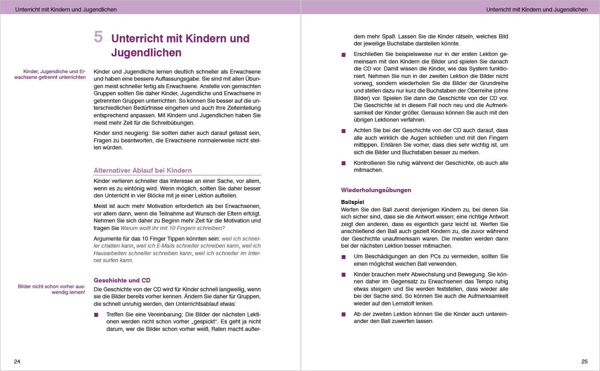 Das Tastaturschreiben mit 10 Fingern in 5 Stunden - Trainerleitfaden mit Audio-CD