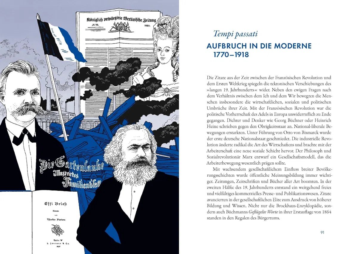 100 berühmte Zitate und ihre überraschenden Geschichten: Von Platon bis Loriot. Den Ursprüngen von Redewendungen und Sprichwörtern auf den Grund gegangen. Illustrierte Zitatensammlung