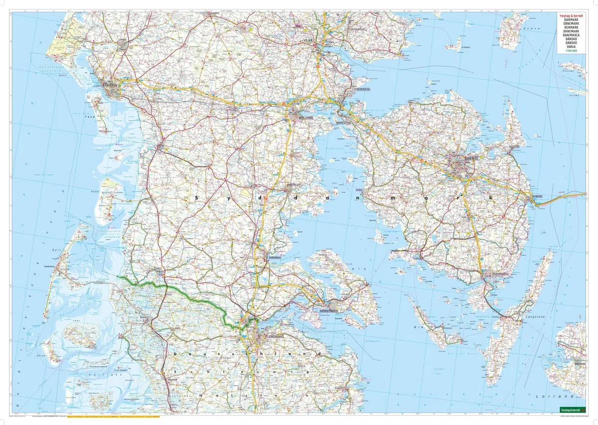 Dänemark Nord und Süd, Autokarten Set 1:150.000: 2 Blätter in Kunststoff-Hülle mit Infoguide und Top Tips