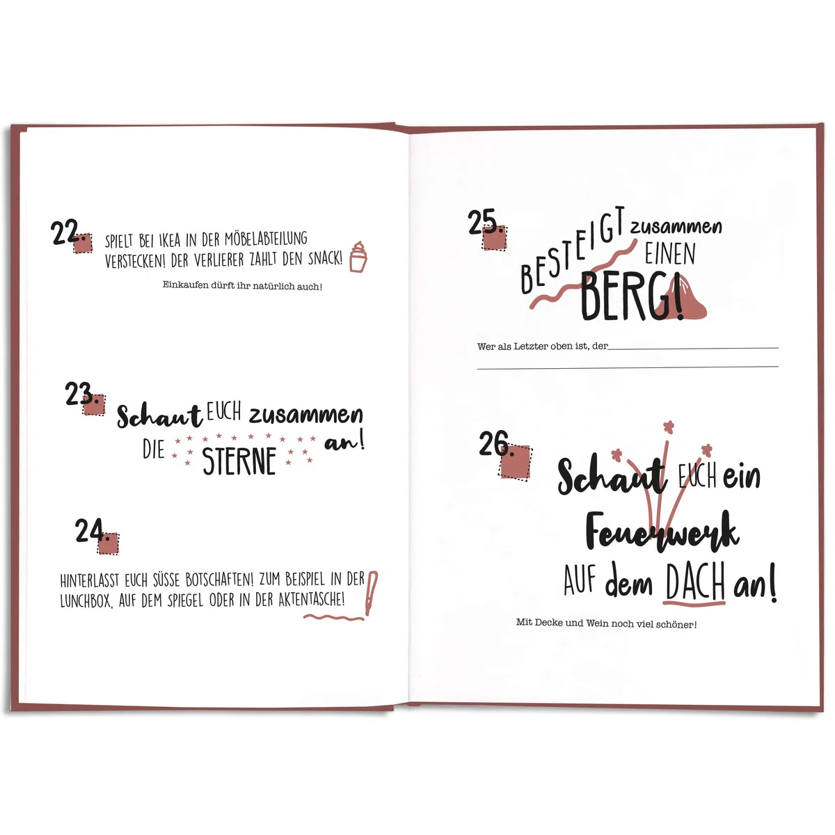 Bucket List Buch für Paare – 160 Aufgaben für gemeinsame Erlebnisse & Abenteuer – Geschenk für Freund:in, Partner:in – Pärchenbuch für Jahrestag, Hochzeitstag, Valentinstag & Weihnachten