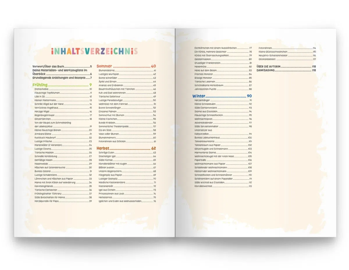Bastelbuch – In 52 kreativen Themenwochen durch alle Jahreszeiten: Bastle dich durch über 100 kreativitätsfördernde Bastelideen für Frühling, Sommer, Herbst und Winter - für Kinder ab 4 Jahren